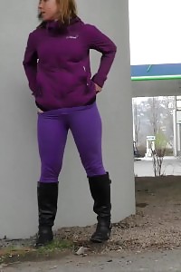 Petrol Station Peeing Behind A Big Pillar