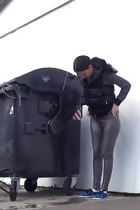 Brunette Doll Is Desperate To Piss When Walking