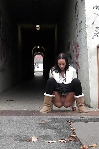 Eveline Neill Pisses On The Grass In The City