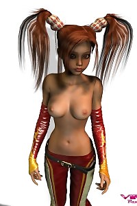 An Attractive 3d Younggirl In Her Tight Red Latex Panties