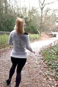 Horny Slut Nearly Wets Her Pants Outside