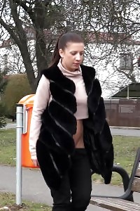 Good-looking Doll Pees In The Woods In Public