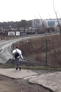 Splendid Secretary Pisses On The Way Home From Work