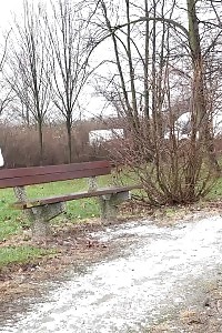 Sexy Gal In Moist Look Panty Pisses In Public