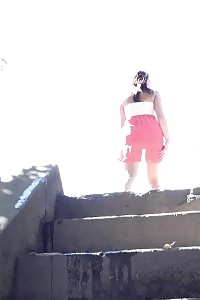 Take A Look At Piss Trickling Down Some Steps In This Story