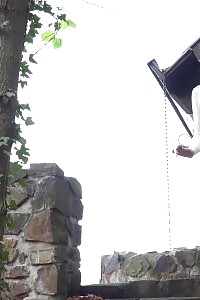 Cutie With Hairy Snatch Pisses Down Steps