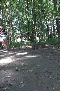 Daisy Lee Holds Her Tunnel While Pissing Outside