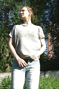 Fabulous Lena June Nervously Pisses Outdoors