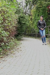Interesting Hottie Pisses Twice In This Public Scene