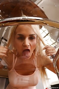 Gorgeous Blonde Katy Sky Tastes Her Own Golden Pee