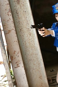 Flirty Asian Cop Is A Real Lewd Cum In The Dark With Her Good Talents