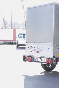 Outstanding European Squats By A Trailer To Pee