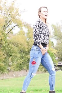 Good-looking European Pissing In Public Outside